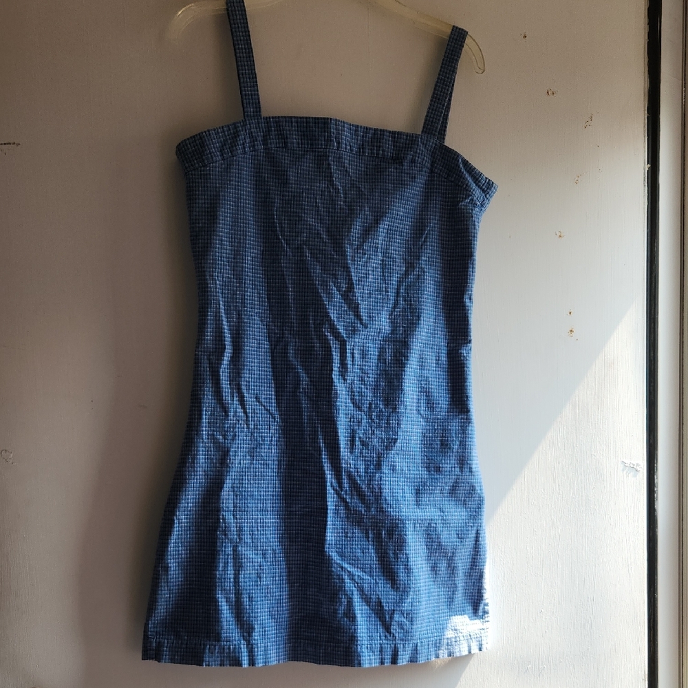 SO Blue Gingham Mini Dress